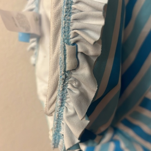 Draper James Ruffled One Piece Swimsuit in Awning Stripe missing straps - Picture 6 of 6